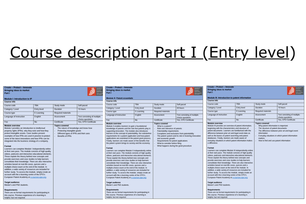 Course description Part I Entry level